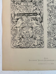 19th Century Decorative Art Ornament Lithograph Portfolio Print Germany 1877 #31   - TvMovieCards.com