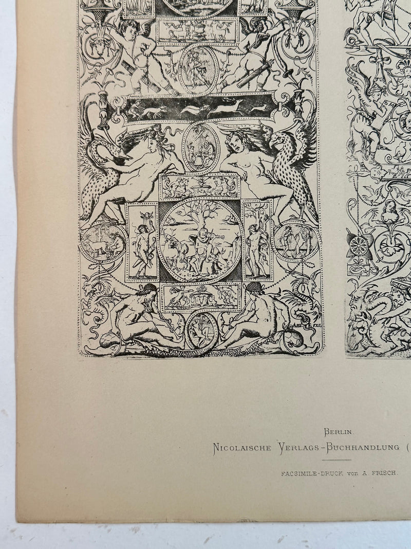 19th Century Decorative Art Ornament Lithograph Portfolio Print Germany 1877 #31   - TvMovieCards.com
