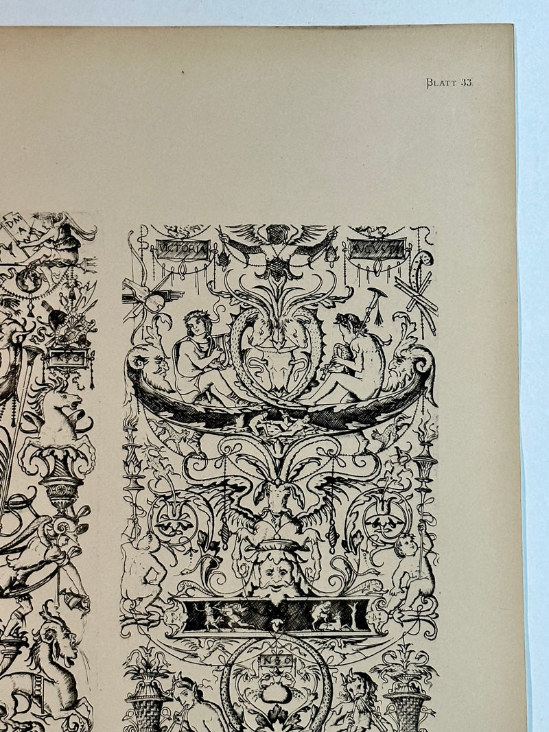 19th Century Decorative Art Ornament Lithograph Portfolio Print Germany 1877 #33   - TvMovieCards.com