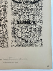19th Century Decorative Art Ornament Lithograph Portfolio Print Germany 1877 #33   - TvMovieCards.com