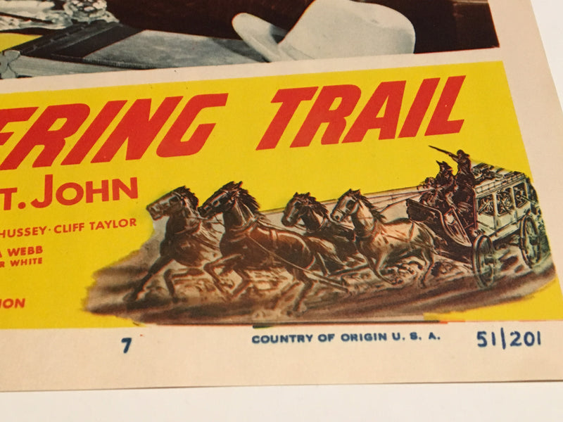 Original 1951 - Thundering Trail Lobby Card Signed by Lash La Rue   - TvMovieCards.com