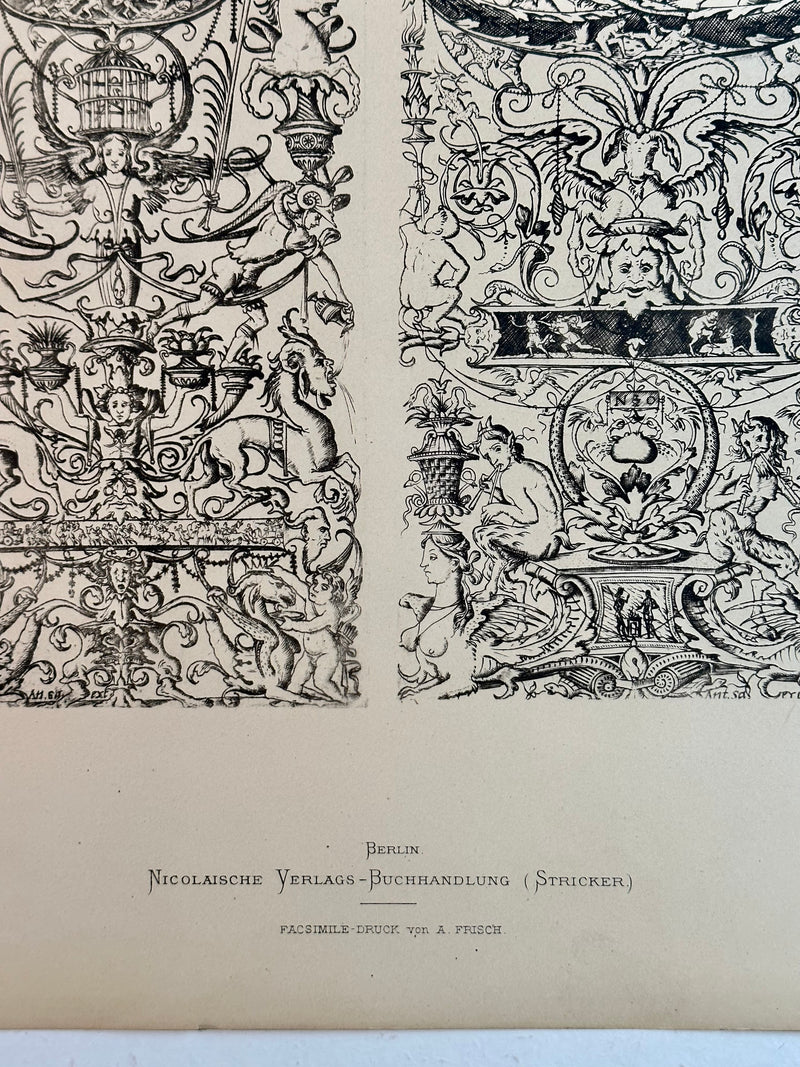 19th Century Decorative Art Ornament Lithograph Portfolio Print Germany 1877 #33   - TvMovieCards.com