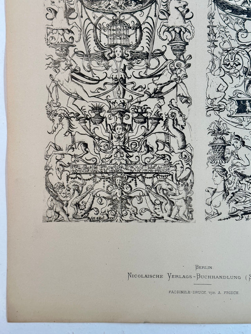 19th Century Decorative Art Ornament Lithograph Portfolio Print Germany 1877 #33   - TvMovieCards.com