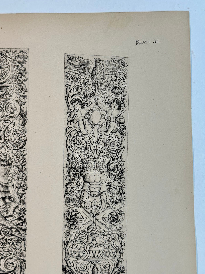 19th Century Decorative Art Ornament Lithograph Portfolio Print Germany 1877 #34   - TvMovieCards.com