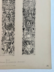 19th Century Decorative Art Ornament Lithograph Portfolio Print Germany 1877 #34   - TvMovieCards.com