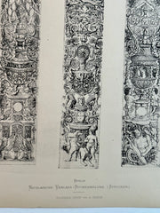 19th Century Decorative Art Ornament Lithograph Portfolio Print Germany 1877 #34   - TvMovieCards.com
