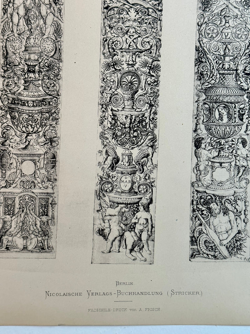 19th Century Decorative Art Ornament Lithograph Portfolio Print Germany 1877 #34   - TvMovieCards.com