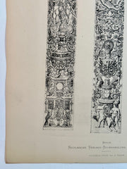 19th Century Decorative Art Ornament Lithograph Portfolio Print Germany 1877 #34   - TvMovieCards.com
