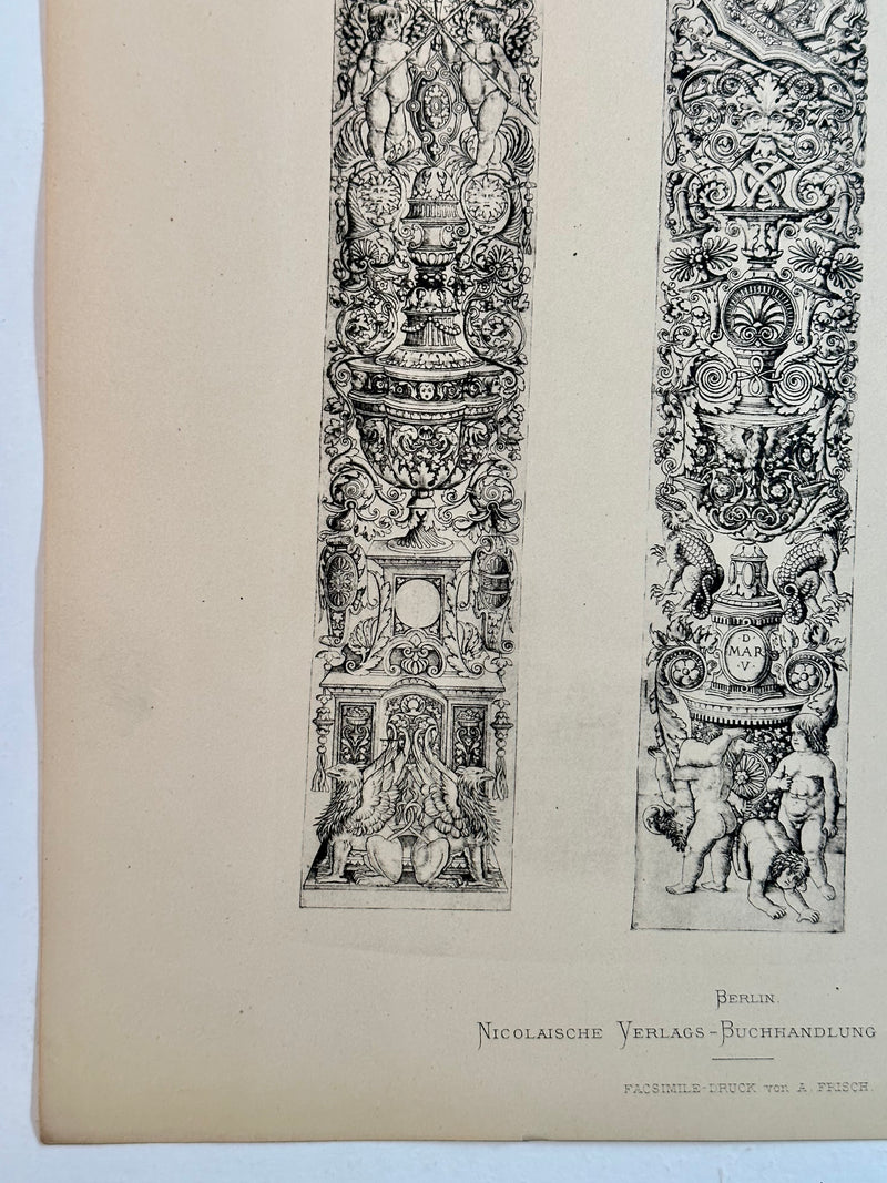 19th Century Decorative Art Ornament Lithograph Portfolio Print Germany 1877 #34   - TvMovieCards.com
