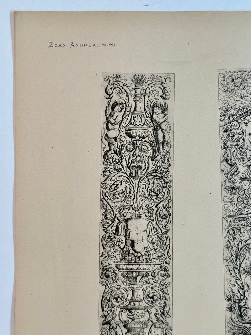 19th Century Decorative Art Ornament Lithograph Portfolio Print Germany 1877 #35   - TvMovieCards.com