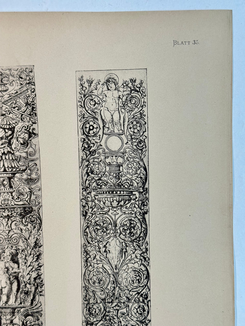 19th Century Decorative Art Ornament Lithograph Portfolio Print Germany 1877 #35   - TvMovieCards.com