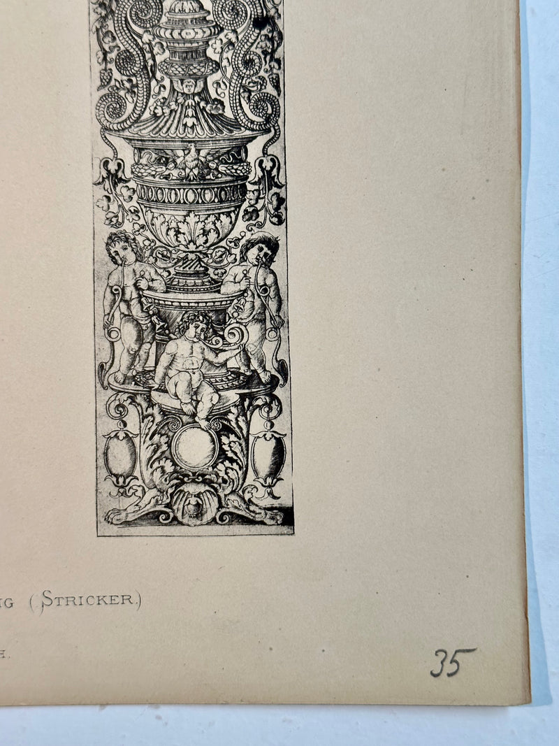 19th Century Decorative Art Ornament Lithograph Portfolio Print Germany 1877 #35   - TvMovieCards.com