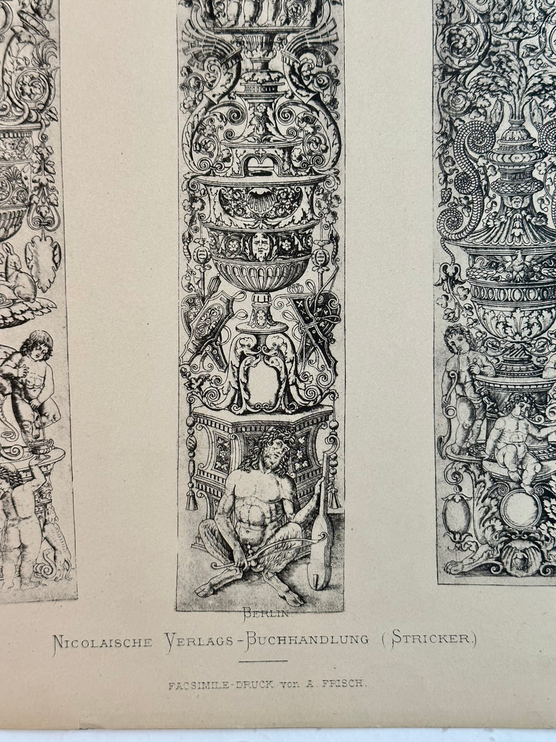 19th Century Decorative Art Ornament Lithograph Portfolio Print Germany 1877 #35   - TvMovieCards.com