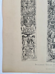19th Century Decorative Art Ornament Lithograph Portfolio Print Germany 1877 #35   - TvMovieCards.com