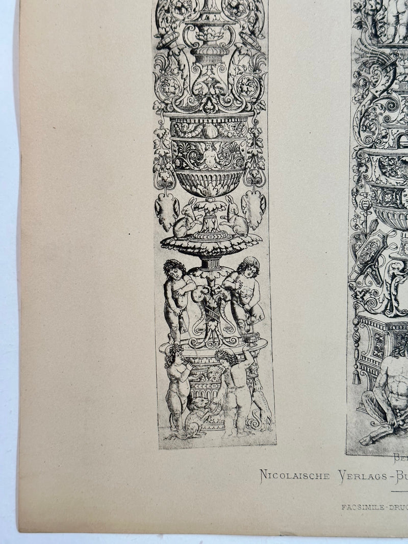 19th Century Decorative Art Ornament Lithograph Portfolio Print Germany 1877 #35   - TvMovieCards.com