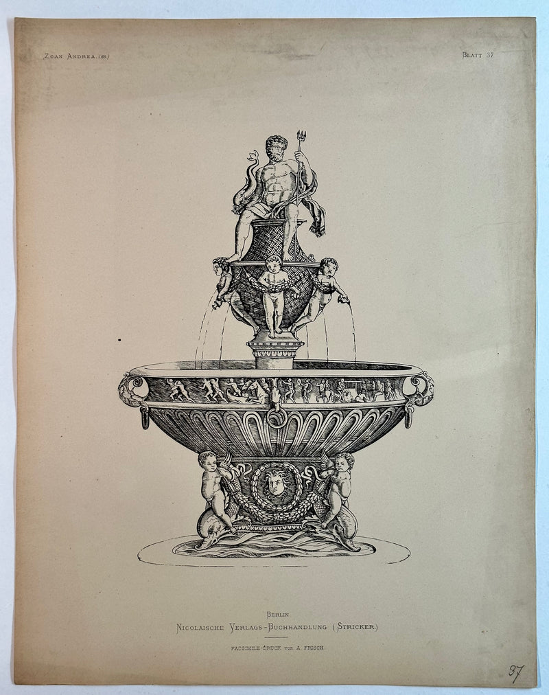 19th Century Decorative Art Ornament Lithograph Portfolio Print Germany 1877 #37   - TvMovieCards.com
