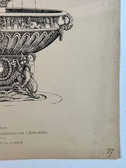 19th Century Decorative Art Ornament Lithograph Portfolio Print Germany 1877 #37   - TvMovieCards.com