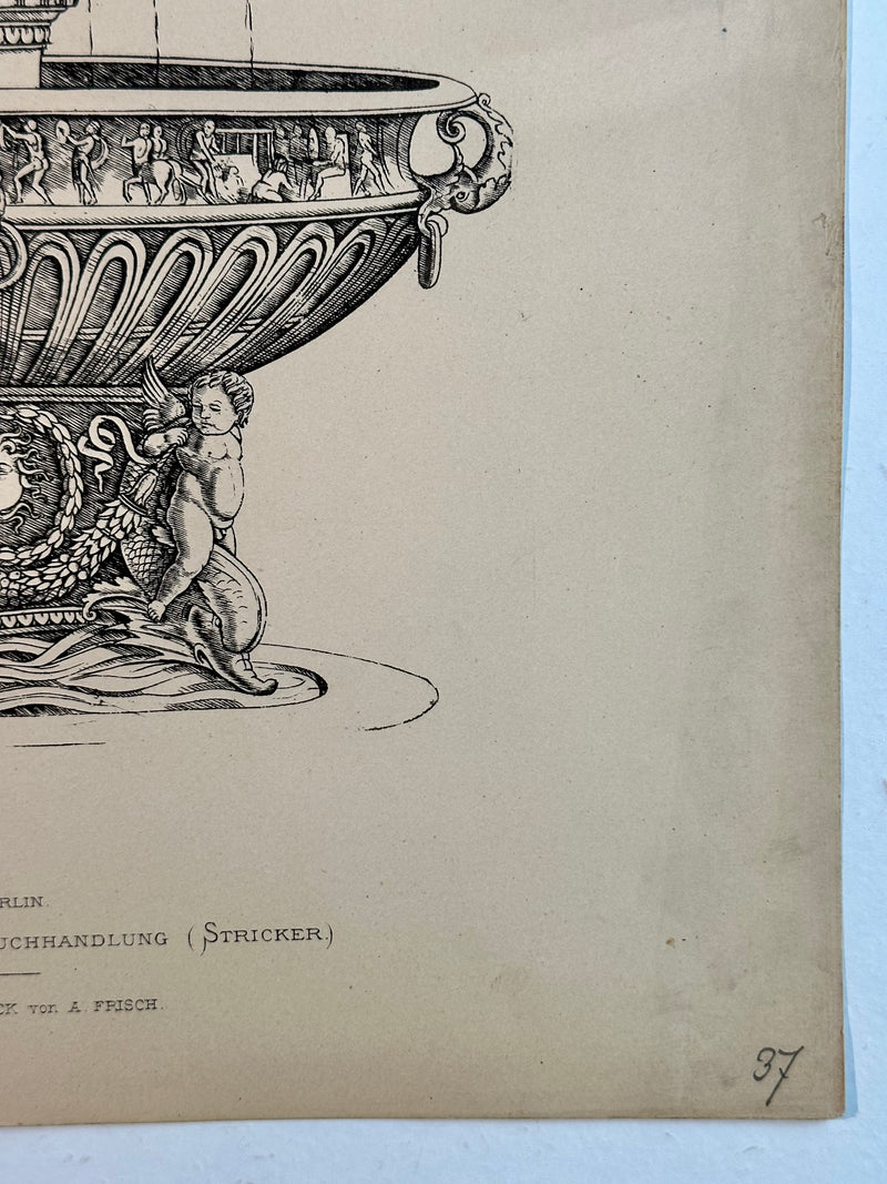 19th Century Decorative Art Ornament Lithograph Portfolio Print Germany 1877 #37   - TvMovieCards.com