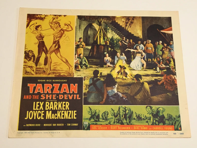 Original 1953 Tarzan and the She Devil Lobby Card #6 Lex Barker Joyce MacKenzie   - TvMovieCards.com
