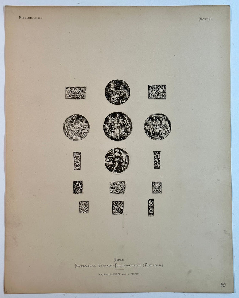 19th Century Decorative Art Ornament Lithograph Portfolio Print Germany 1877 #40   - TvMovieCards.com