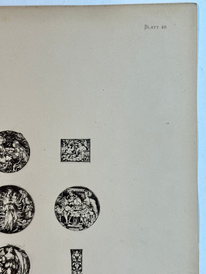 19th Century Decorative Art Ornament Lithograph Portfolio Print Germany 1877 #40   - TvMovieCards.com
