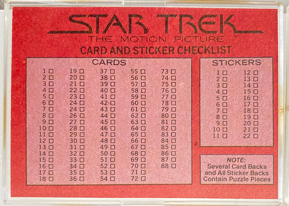 Star Trek 1979 The Motion Picture Trading Card Set of 88 Cards / 22 stickers   - TvMovieCards.com