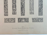 19th Century Decorative Art Ornament Lithograph Portfolio Print Germany 1877 #41   - TvMovieCards.com