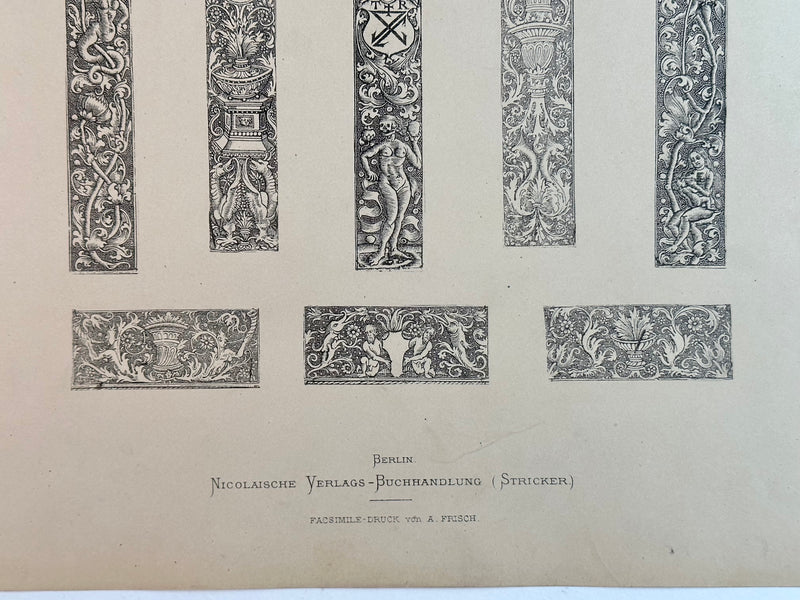 19th Century Decorative Art Ornament Lithograph Portfolio Print Germany 1877 #41   - TvMovieCards.com