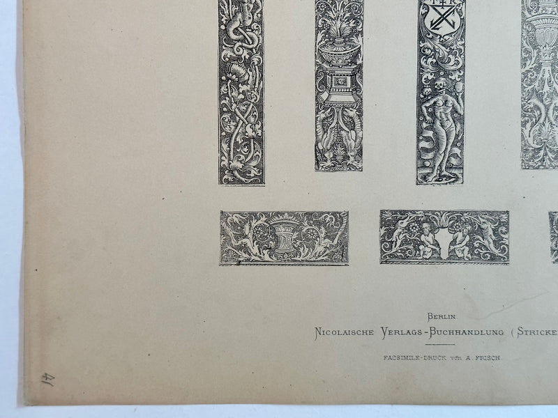 19th Century Decorative Art Ornament Lithograph Portfolio Print Germany 1877 #41   - TvMovieCards.com