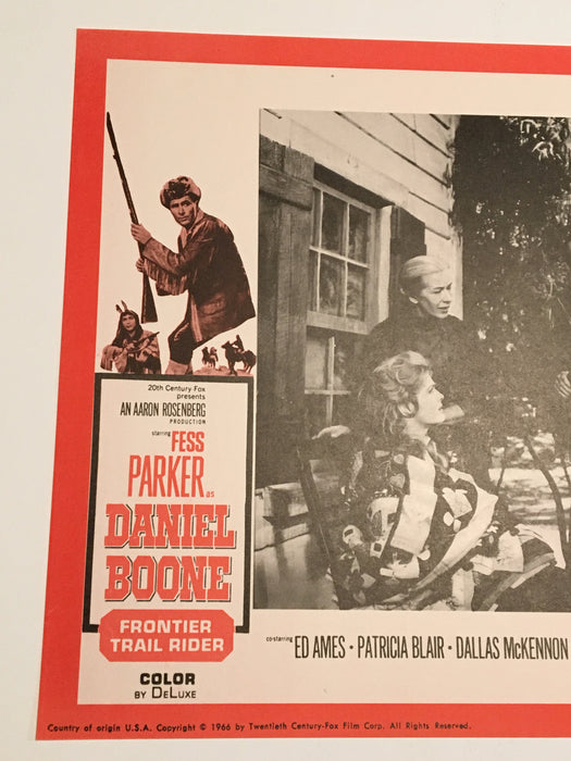 Daniel Boone: Frontier Trail Rider 1966 Lobby Card #3 Fess Parker Patricia Blair   - TvMovieCards.com