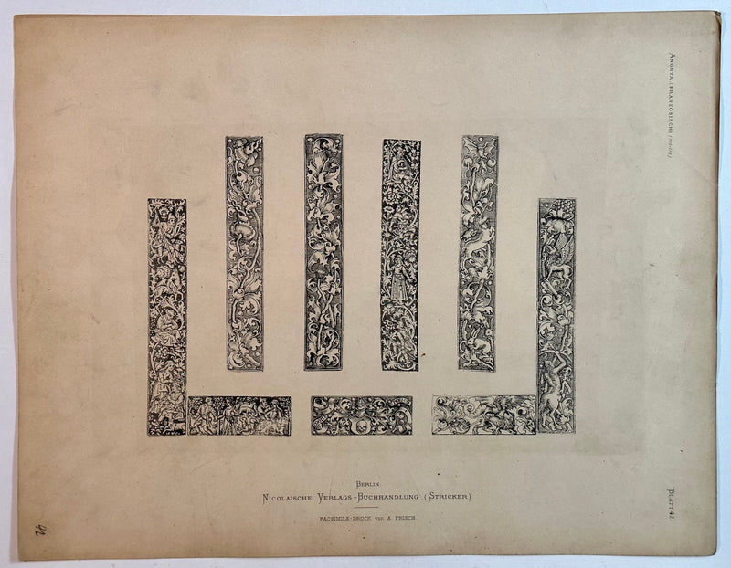 19th Century Decorative Art Ornament Lithograph Portfolio Print Germany 1877 #42   - TvMovieCards.com