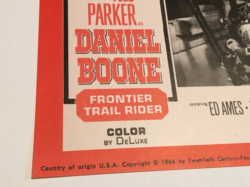 Daniel Boone: Frontier Trail Rider 1966 Lobby Card #3 Fess Parker Patricia Blair   - TvMovieCards.com