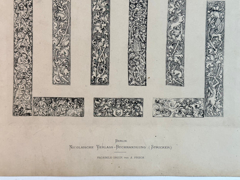 19th Century Decorative Art Ornament Lithograph Portfolio Print Germany 1877 #42   - TvMovieCards.com