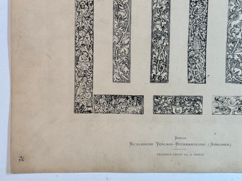 19th Century Decorative Art Ornament Lithograph Portfolio Print Germany 1877 #42   - TvMovieCards.com