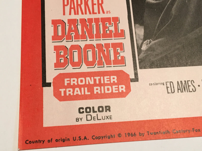 Daniel Boone: Frontier Trail Rider 1966 Lobby Card #4 Fess Parker Patricia Blair   - TvMovieCards.com