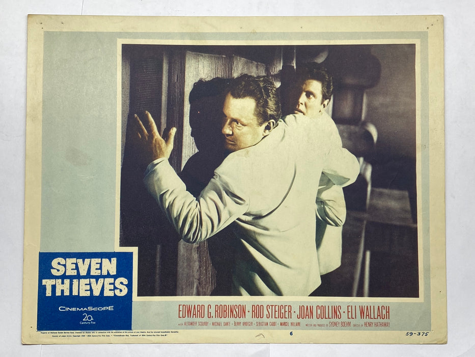 1960 Seven Thieves 11x14 Lobby Card #6 Edward G. Robinson Joan Collins   - TvMovieCards.com