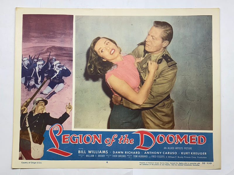 1958 Legion of the Doomed 11x14 #4 Lobby Card Bill Williams Dawn Richard   - TvMovieCards.com