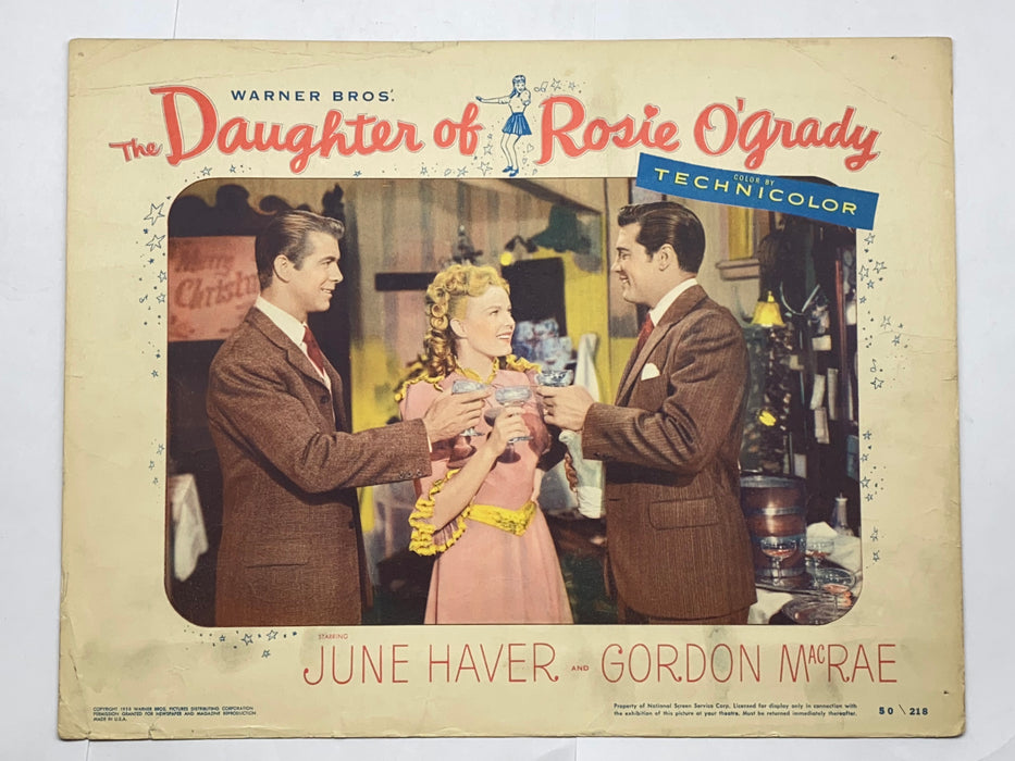 1950 The Daughter of Rosie O'Grady #5 Lobby Card 11x14 June Haver Gordon MacRae   - TvMovieCards.com