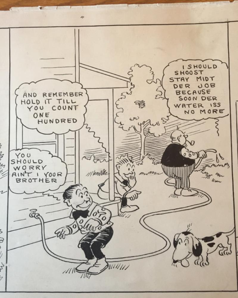 Heinrich Comic Strip Original Art By Odell Dean 1928  Back  Gee thats better tha   - TvMovieCards.com