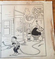 Heinrich Comic Strip Original Art By Odell Dean 1928  Back  Gee thats better tha   - TvMovieCards.com