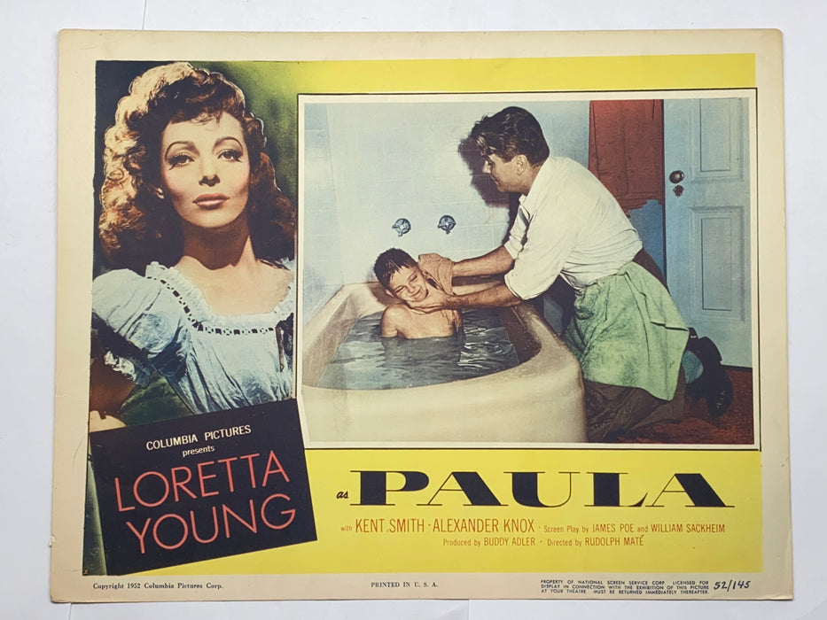 1952 Paula Lobby Card 11x14 Loretta Young, Kent Smith, Alexander Knox   - TvMovieCards.com