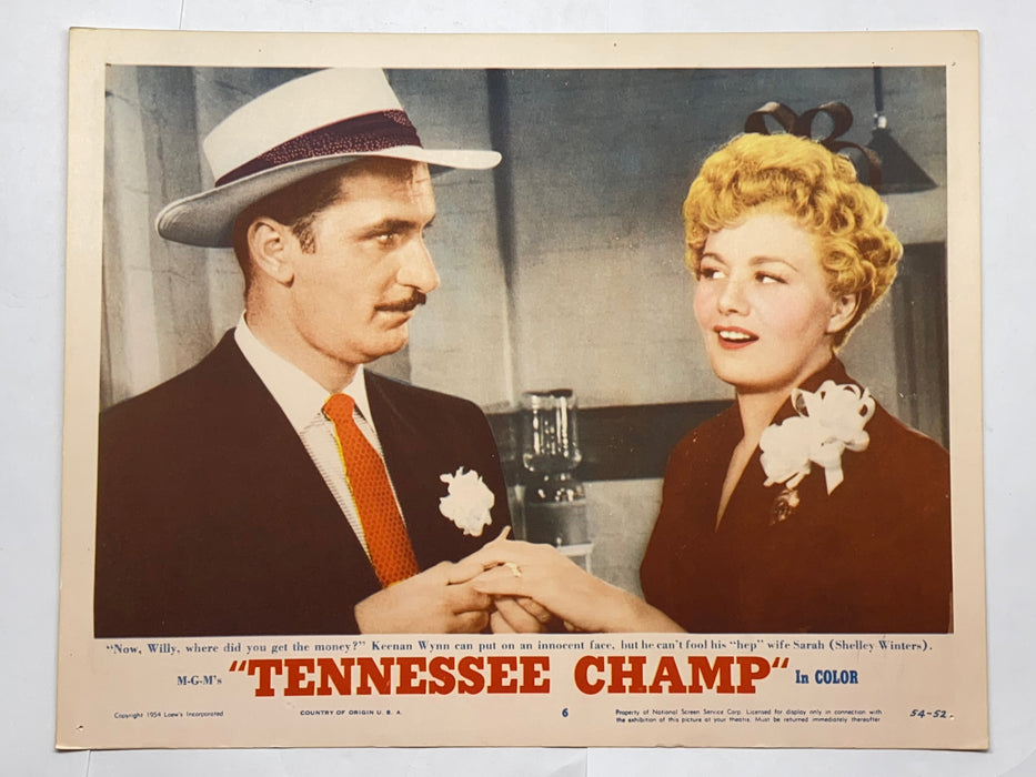 1954 The Tennessee Champ #6 Lobby Card 11x14 Shelley Winters, Keenan Wynn   - TvMovieCards.com