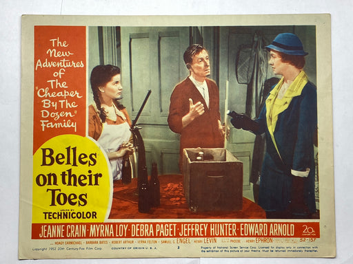 1952 Belles on Their Toes #3 Lobby Card 11x14 Jeanne Crain Myrna Loy Debra Paget   - TvMovieCards.com