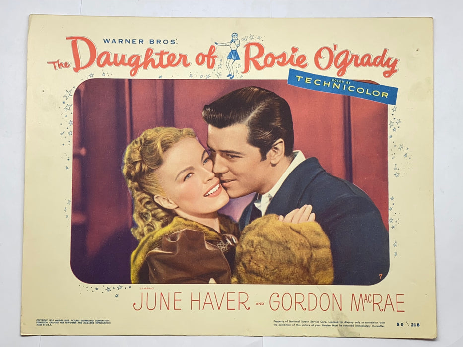 1950 The Daughter of Rosie O'Grady #7 Lobby Card 11x14 June Haver Gordon MacRae   - TvMovieCards.com