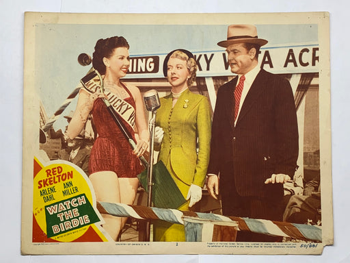 1950 Watch the Birdie #2 Lobby Card 11x14 Red Skelton, Arlene Dahl, Ann Miller   - TvMovieCards.com