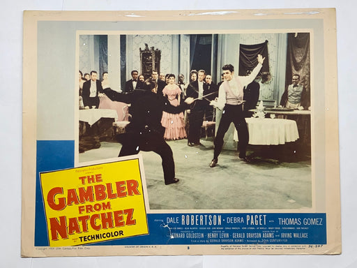 1954 The Gambler from Natchez #8 Lobby Card 11x14 Dale Robertson Debra Paget   - TvMovieCards.com