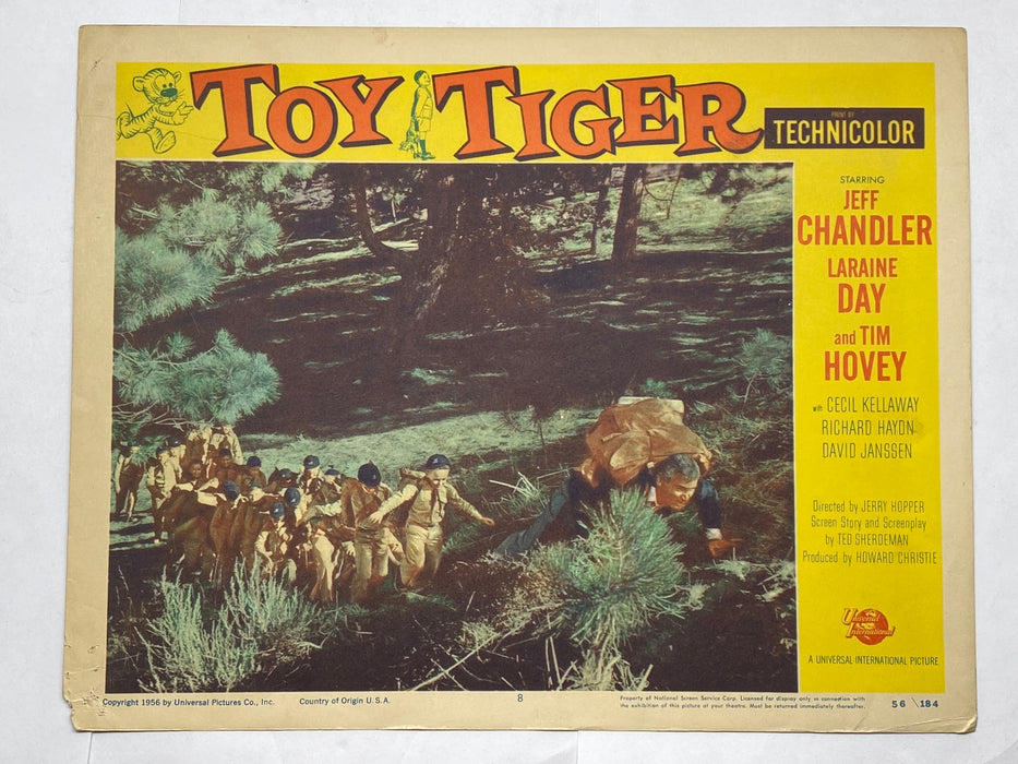 1956 Toy Tiger #8 Lobby Card 11x14 Jeff Chandler Laraine Day Tim Hovey   - TvMovieCards.com