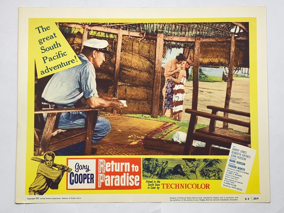 1953 Return to Paradise #5 Lobby Card 11 x 14 Gary Cooper Roberta Haynes   - TvMovieCards.com
