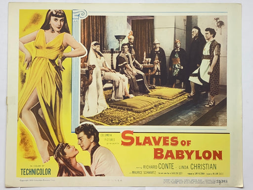 1953 Slaves of Babylon Lobby Card 11x14 Richard Conte Linda Christian   - TvMovieCards.com