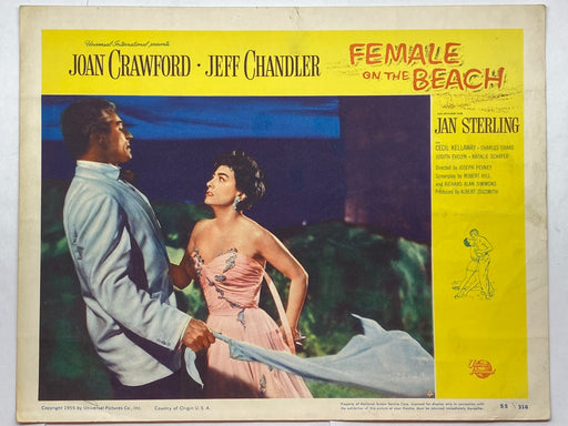 1955 Female on the Beach #4 Lobby Card 11x14 Joan Crawford Jeff Chandler   - TvMovieCards.com